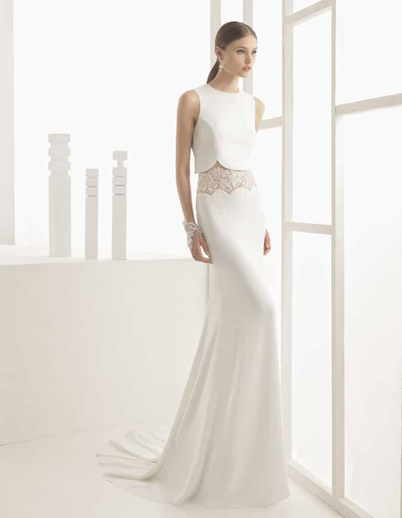 Bauchfreies Brautkleid Rosa Clará