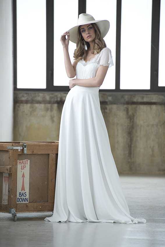 Brautkleid Flatterärmel