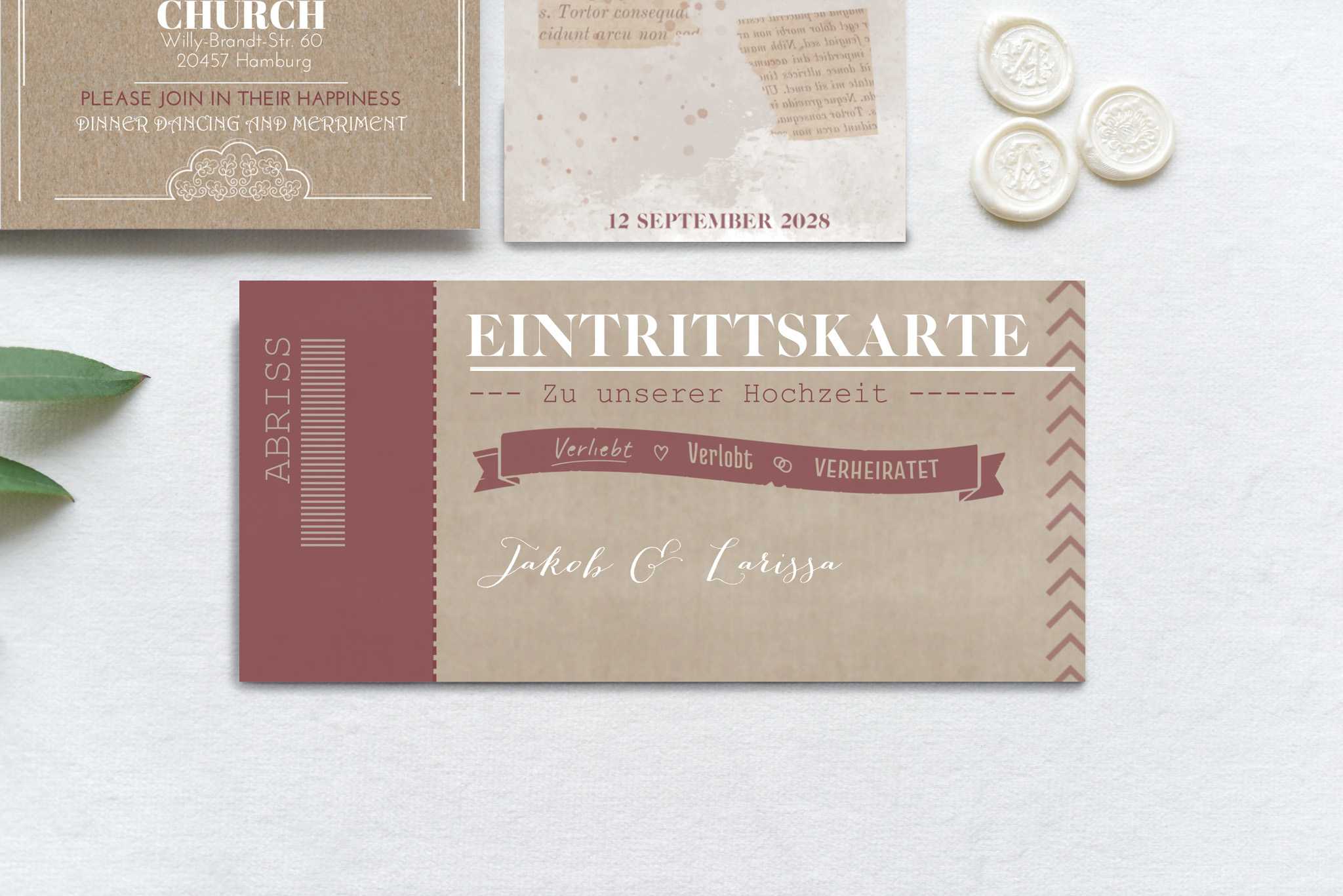 Vintage Hochzeitskarte