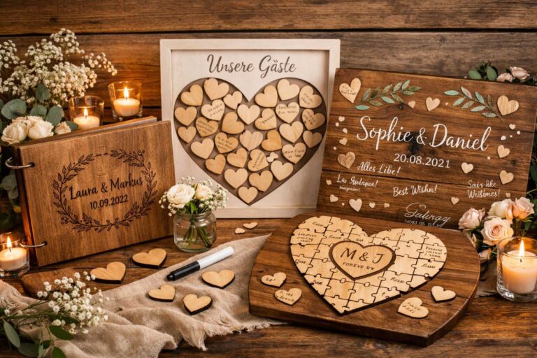 Gästebücher für die Hochzeit aus Holz