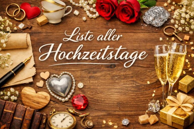Hochzeitstage Liste